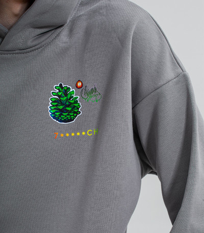 Худи 7CH, корень+шишка, оверсайз